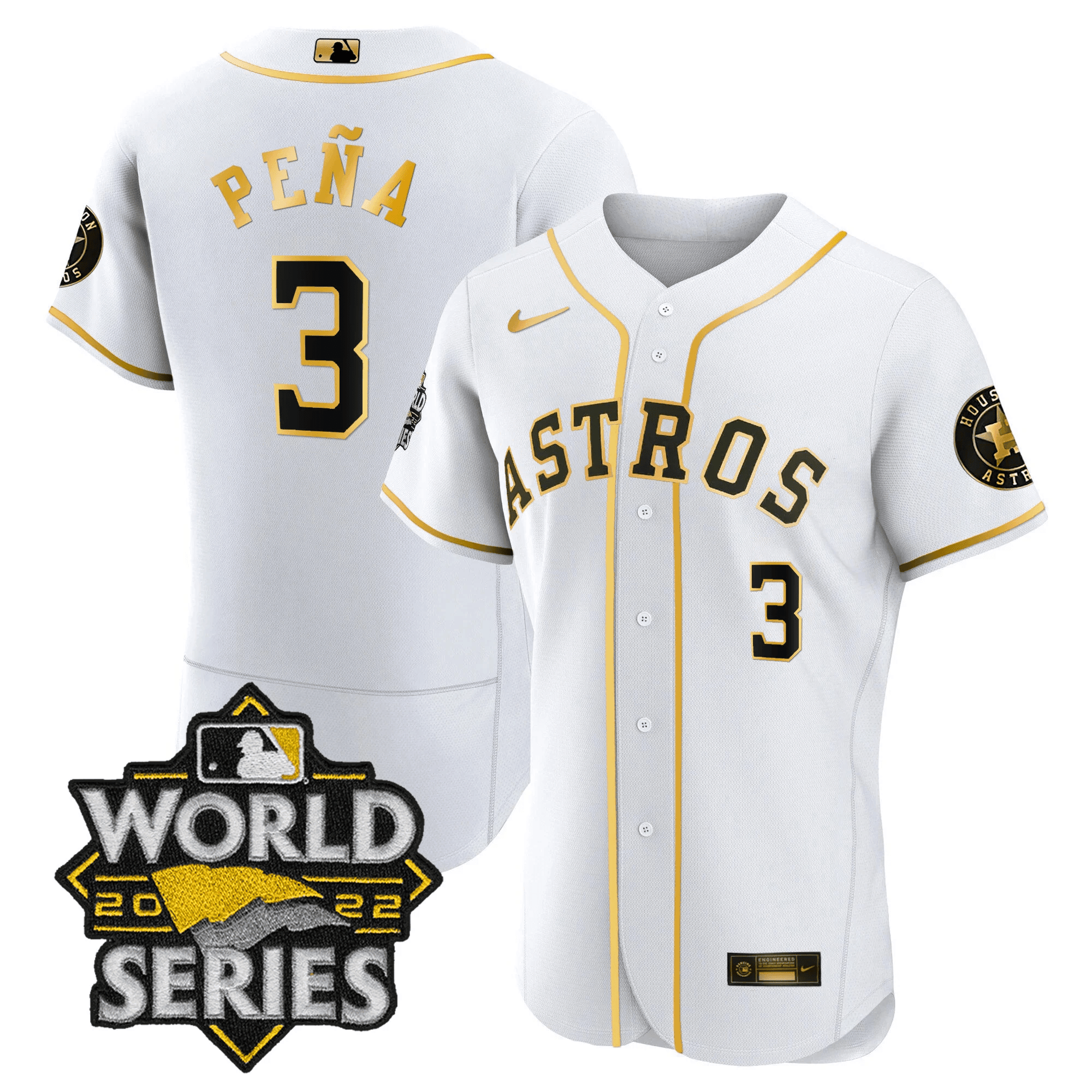 Jeremy Peña Men's Houston Astros World Series Player Flex White Jersey