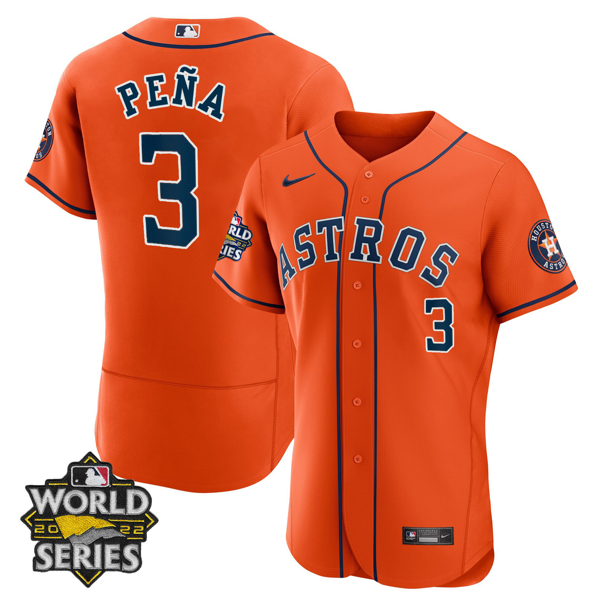 Jeremy Peña Men's Houston Astros Alternate World Series Player Flex Base Jersey
