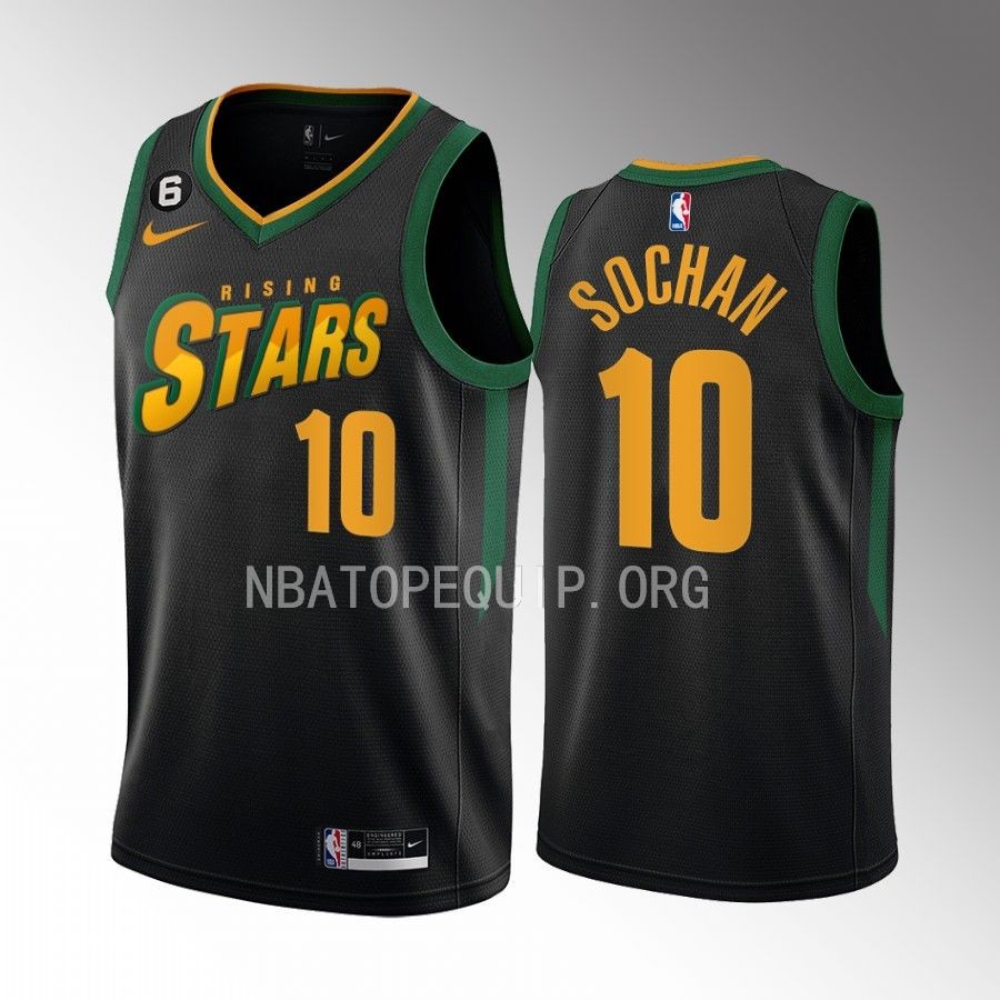 Jeremy Sochan Rising Stars Jersey San Antonio Spurs #10 Black Men's Uniform