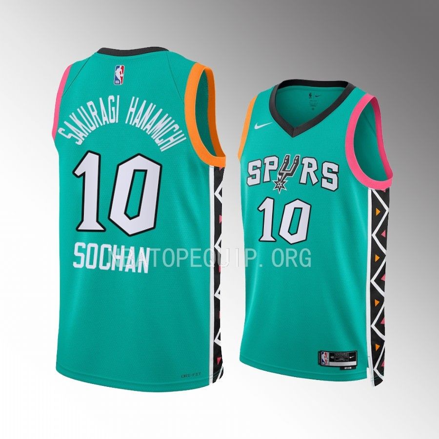 Jeremy Sochan Sakuragi Hanamichi San Antonio Spurs #10 Turquoise Jersey Nickname