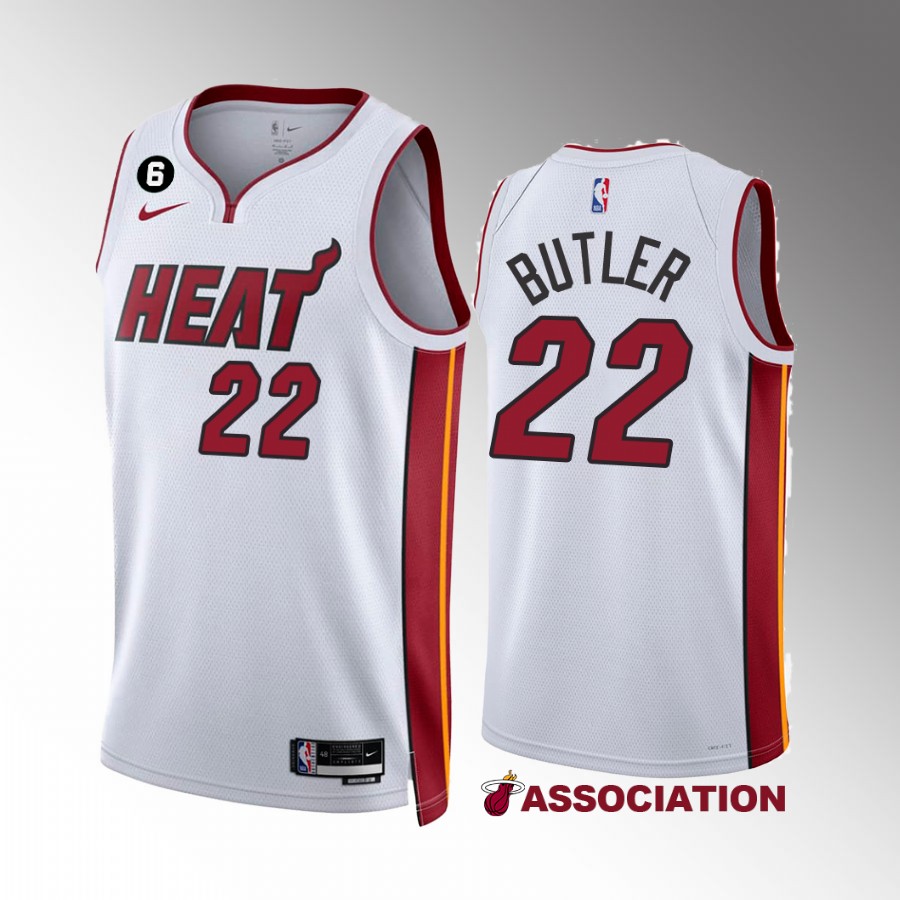Jimmy Butler Miami Heat White #22 Association Edition Jersey NO.6 Patch