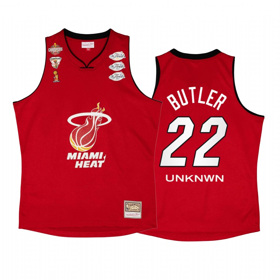 Jimmy Butler #22 Miami Heat My Towns Unknwu Red Finals Champs Jersey