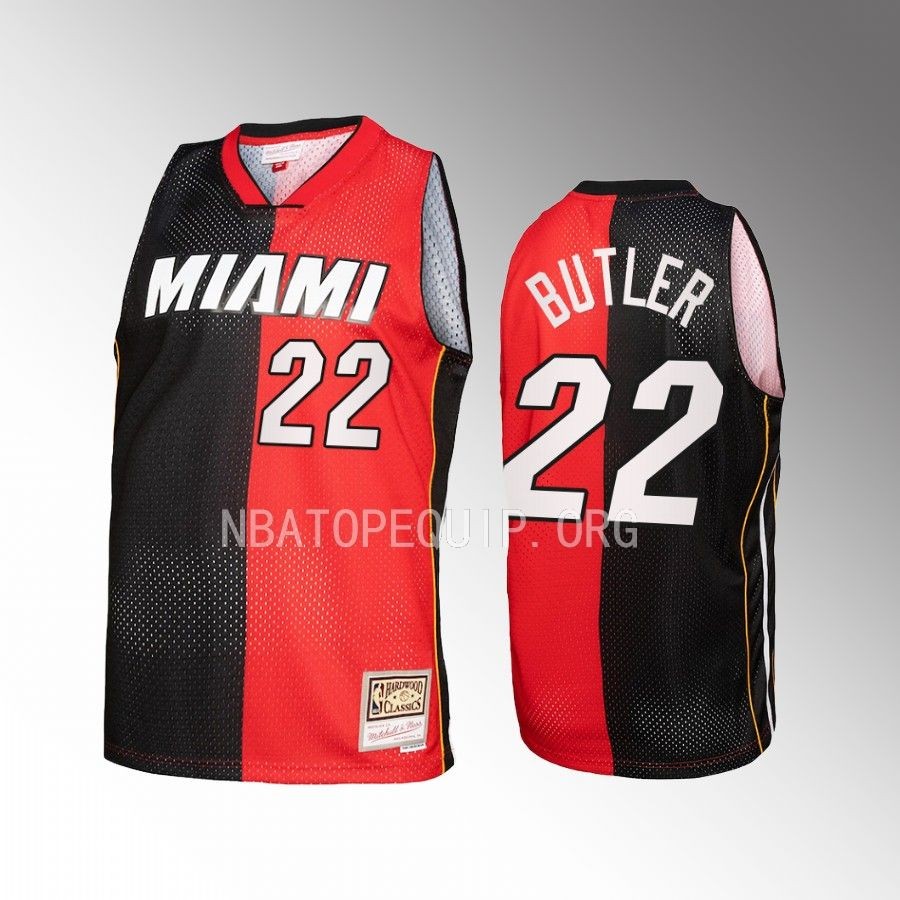 Jimmy Butler Miami Heat Black Red Hardwood Classics Split Swingman #22 Jersey