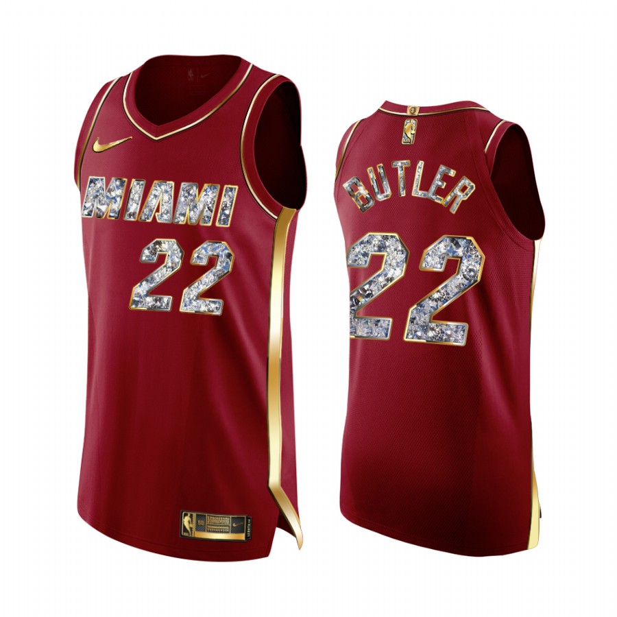 Jimmy Butler Red #22 Miami Heat Playoffs Jersey Diamond Edition