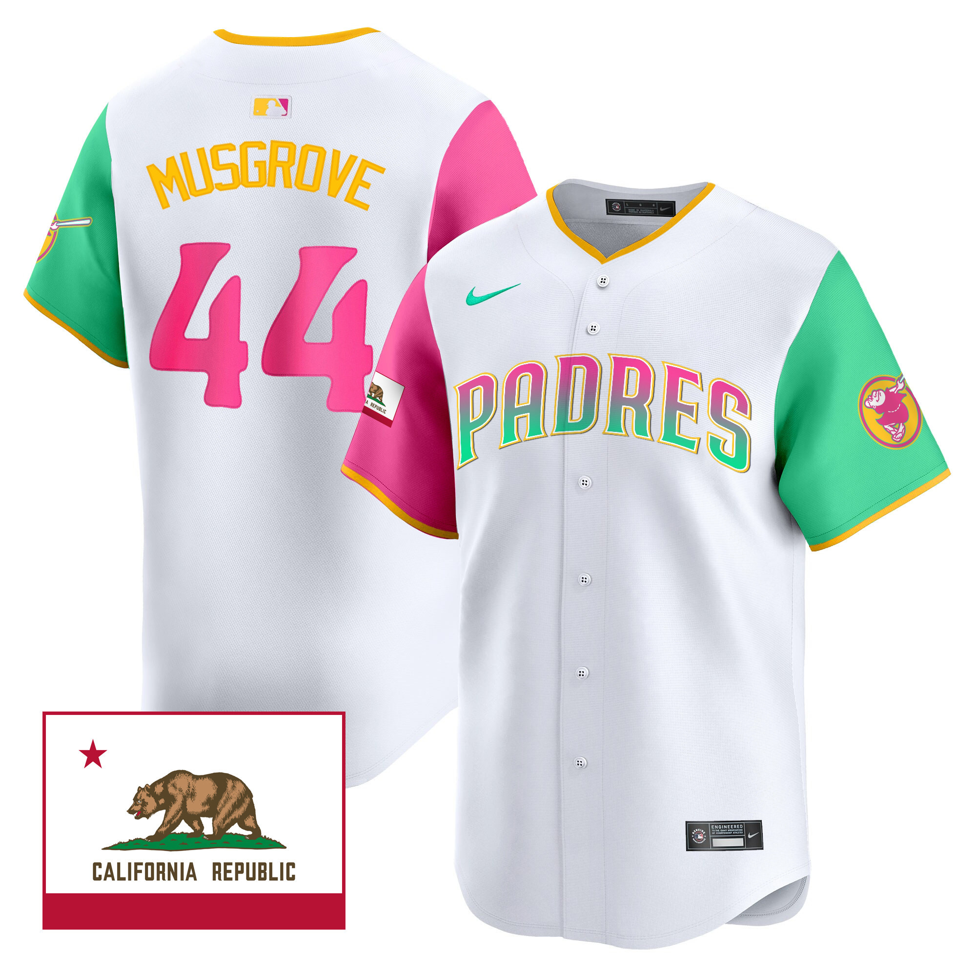 Joe Musgrove Men's San Diego Padres San Diego City Style Vapor Premier Limited V2 Color Sleeves Jersey