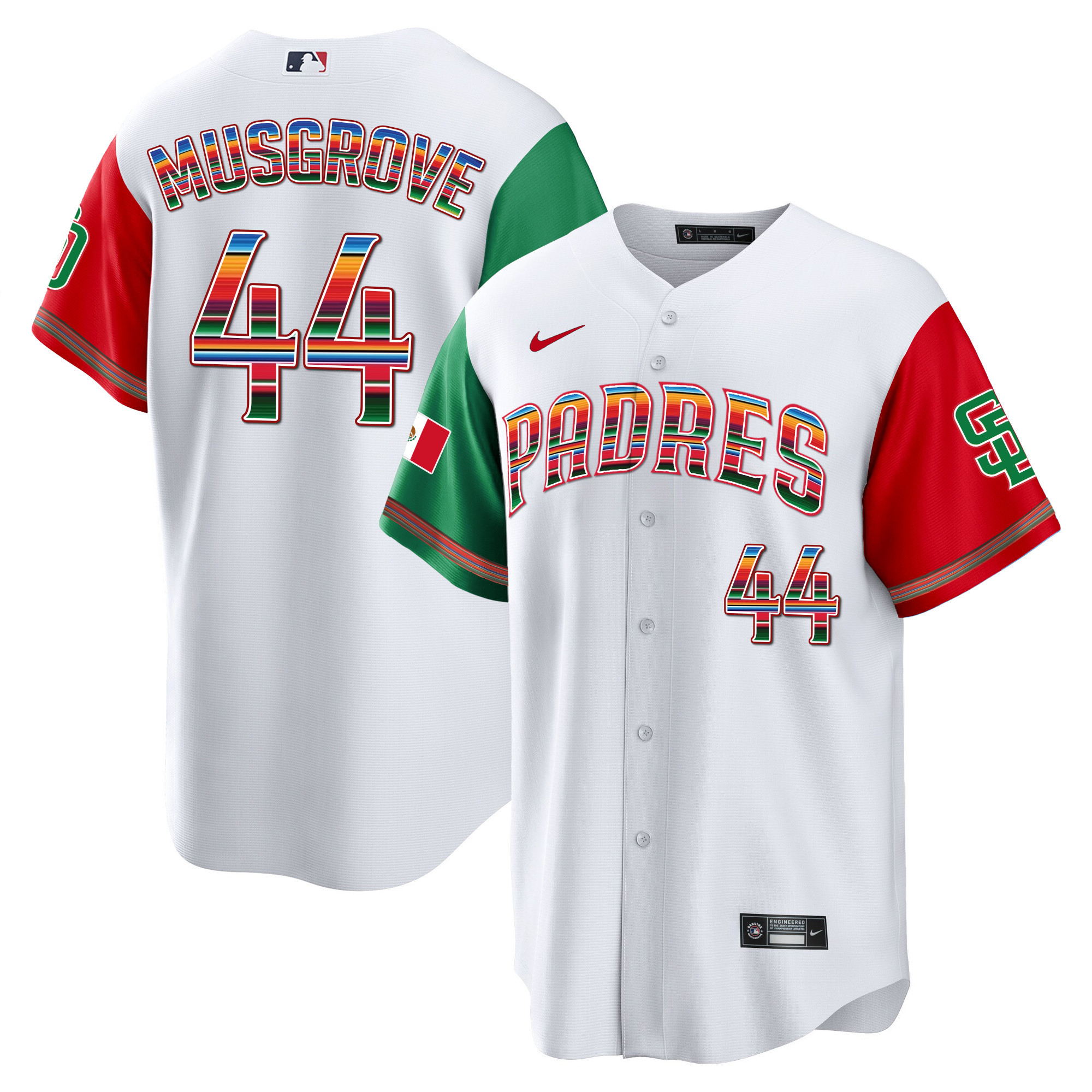 Joe Musgrove Men's San Diego Padres Mexico Cool Base Limited Color Sleeves Jersey