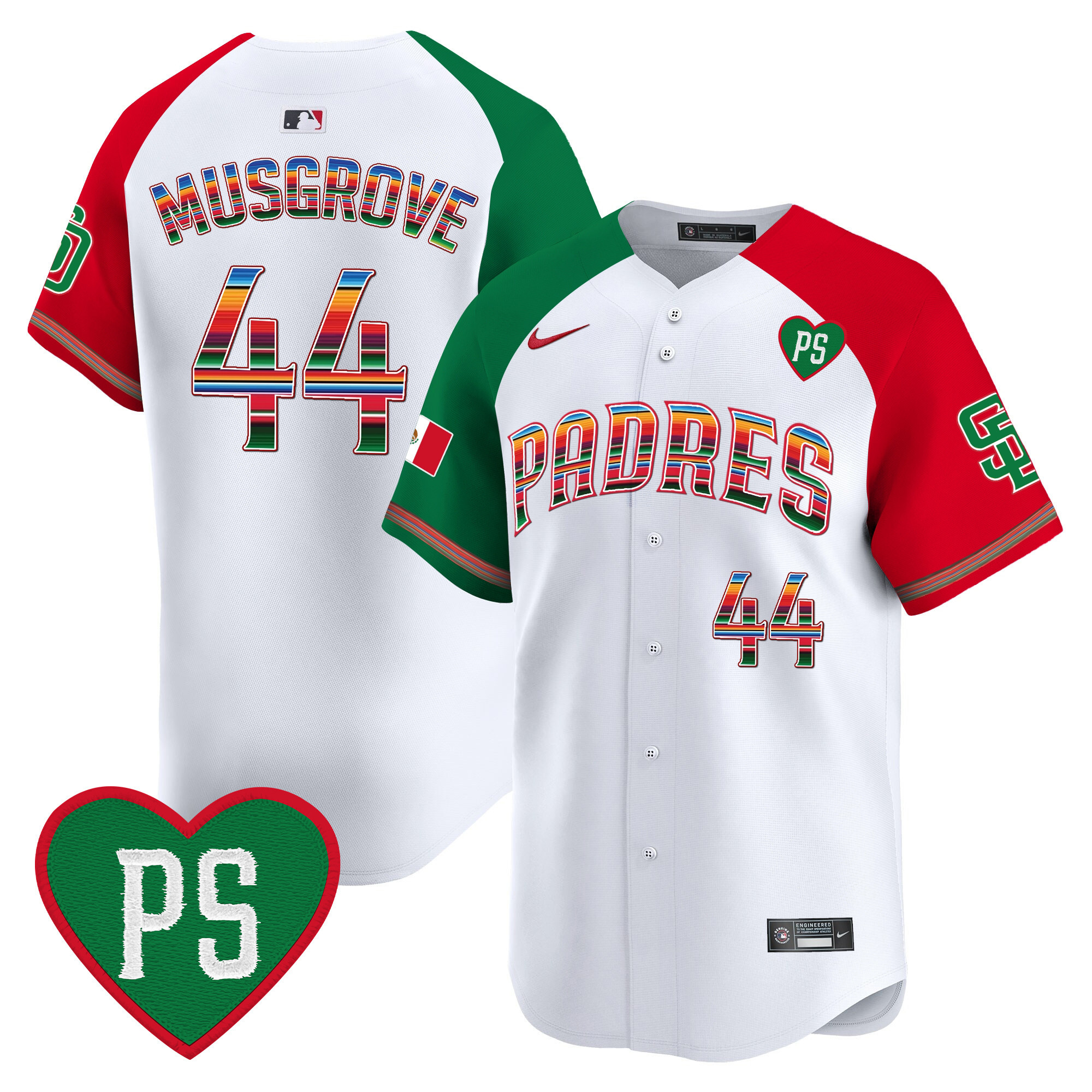 Joe Musgrove Men's San Diego Padres Mexico "For Peter" Patch Vapor Premier Limited Alternate Jersey