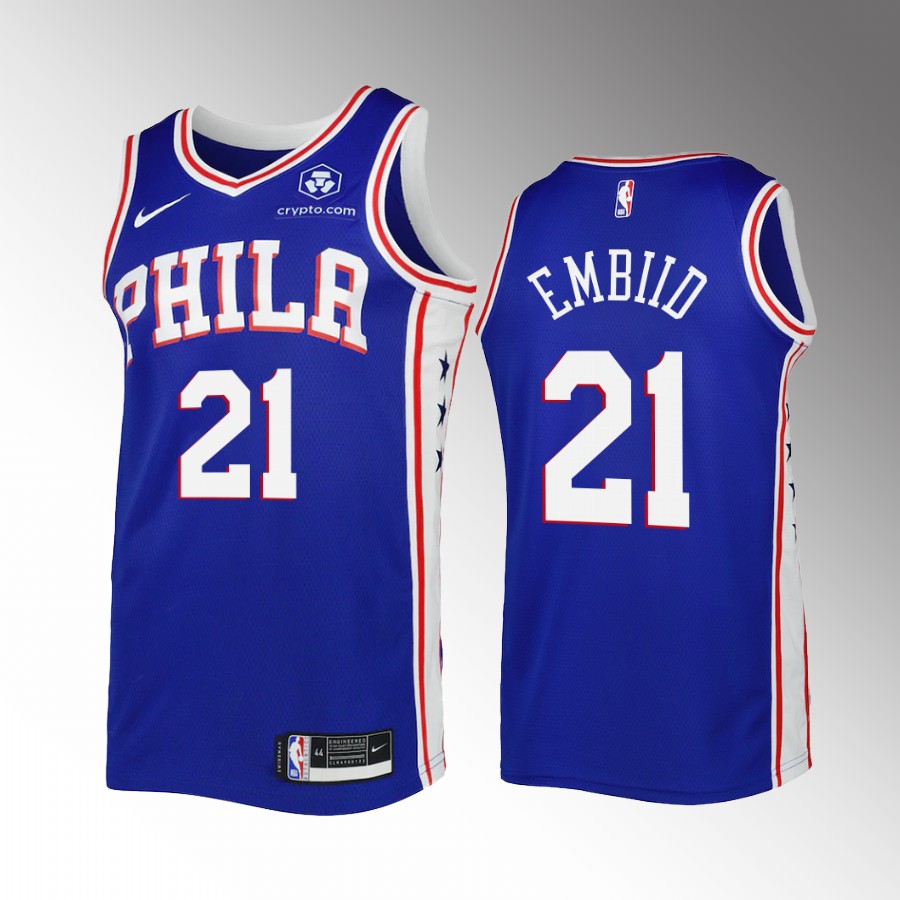 Joel Embiid Philadelphia 76ers Royal #21 Icon Edition Jersey Swingman