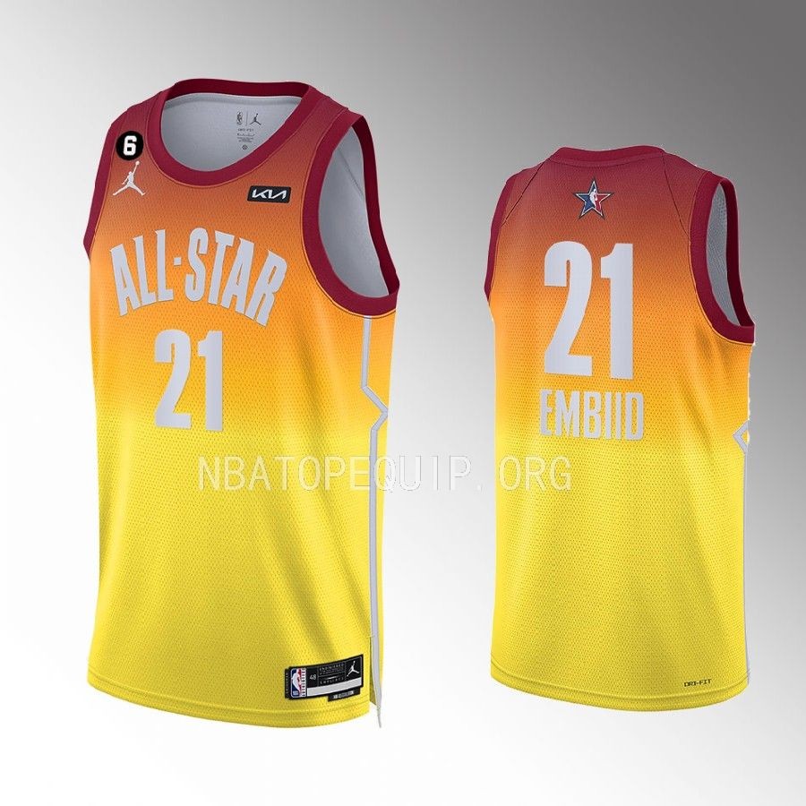 Joel Embiid All-Star Philadelphia 76ers #21 Red Jersey Eastern Conference
