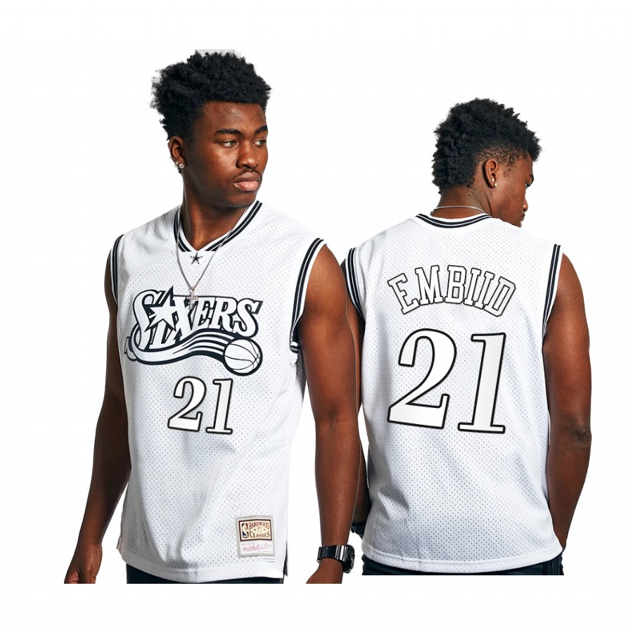 Joel Embiid #21 Philadelphia 76ers HWC Mesh Jersey White