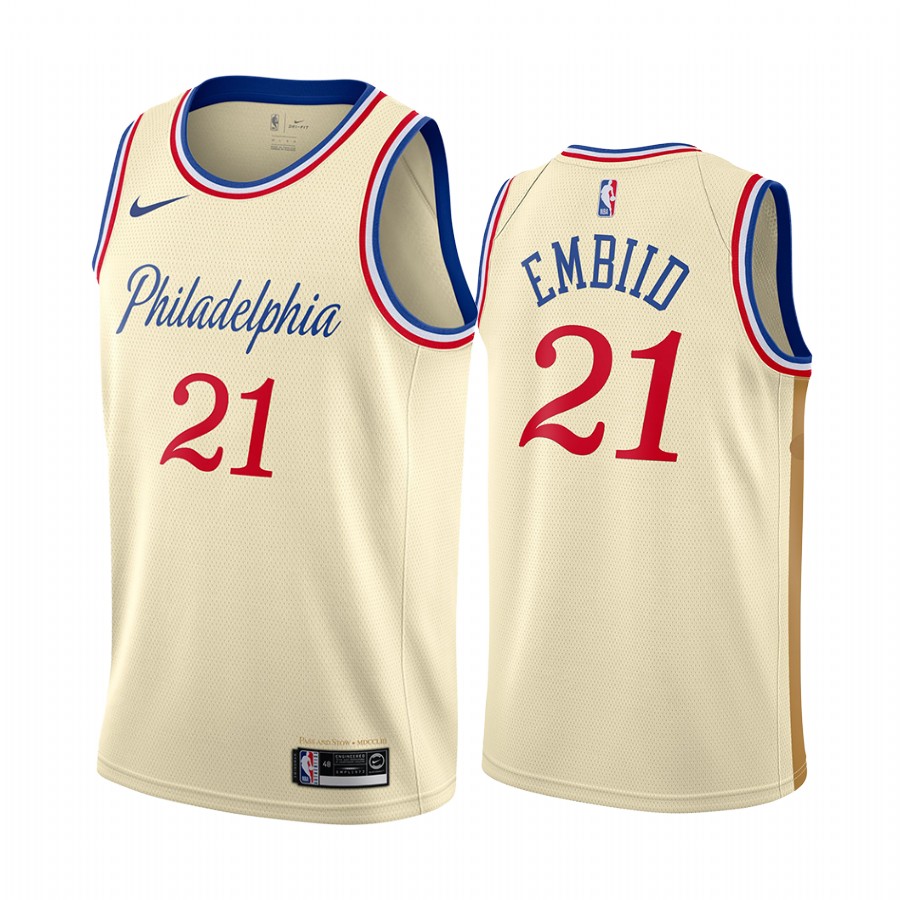 Joel Embiid Philadelphia 76ers Cream White City Edition Jersey