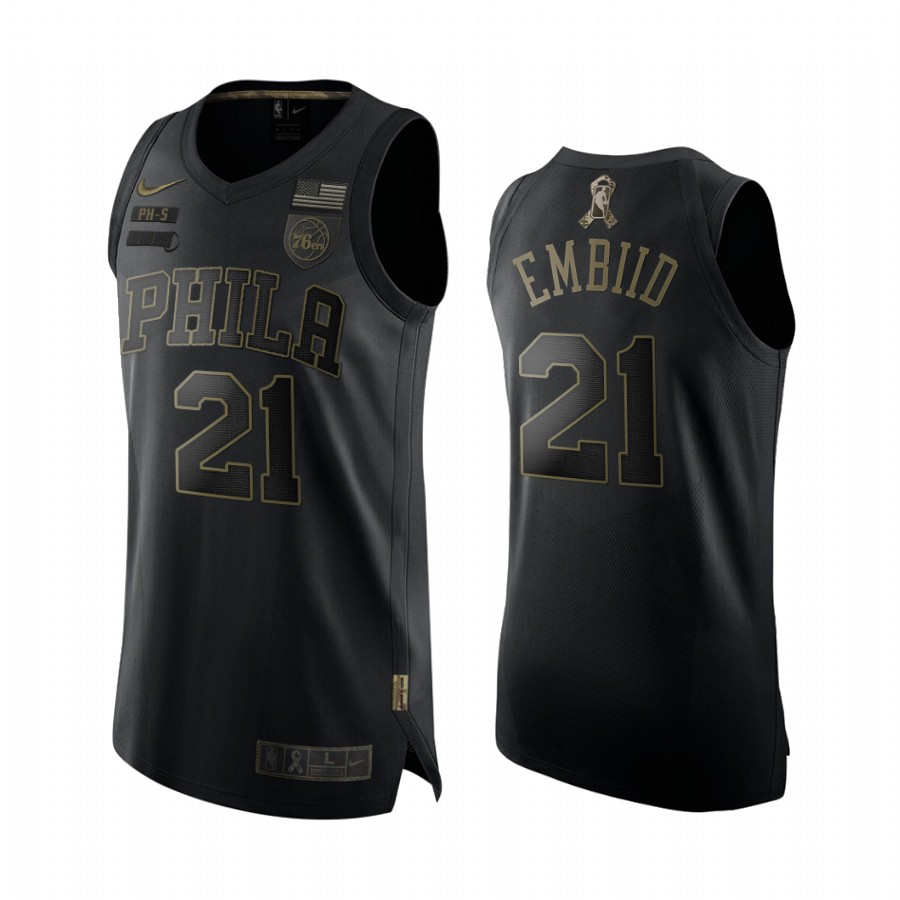 Joel Embiid Philadelphia 76ers Salute To Service Black Jersey