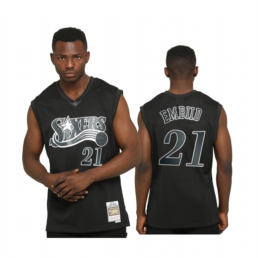 Joel Embiid Philadelphia 76ers Hardwood Classics Black Jersey Limited Allocation