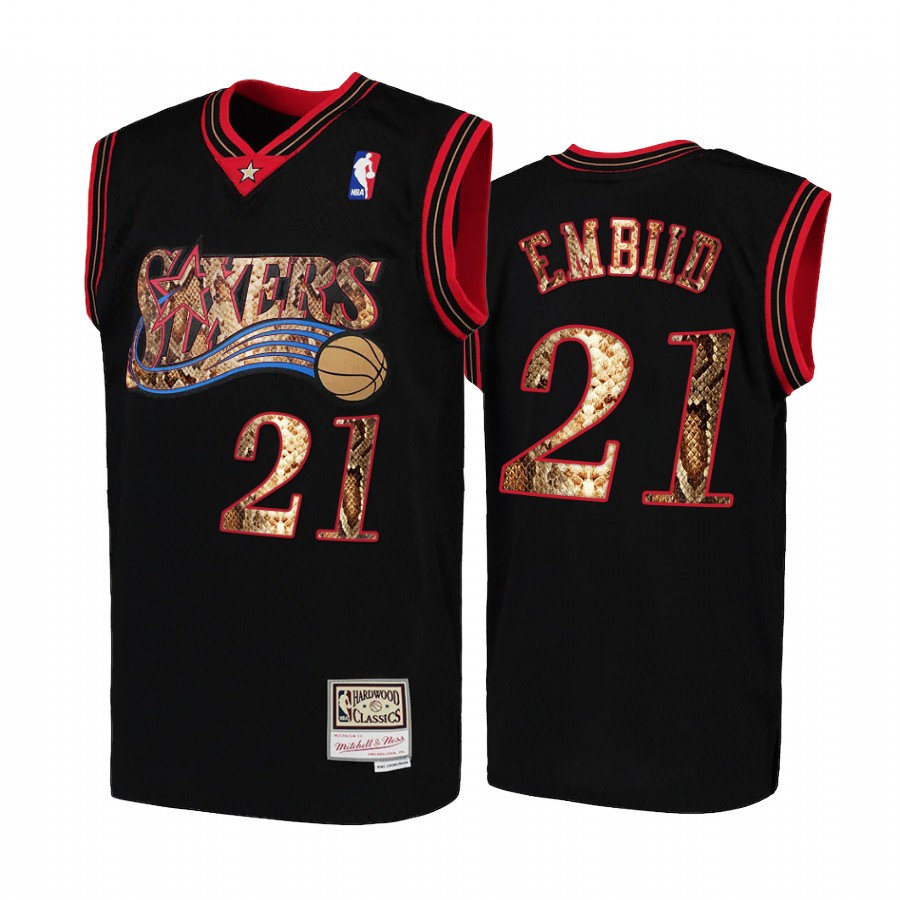 Joel Embiid Philadelphia 76ers Black Python Skin Jersey Exclusive Edition
