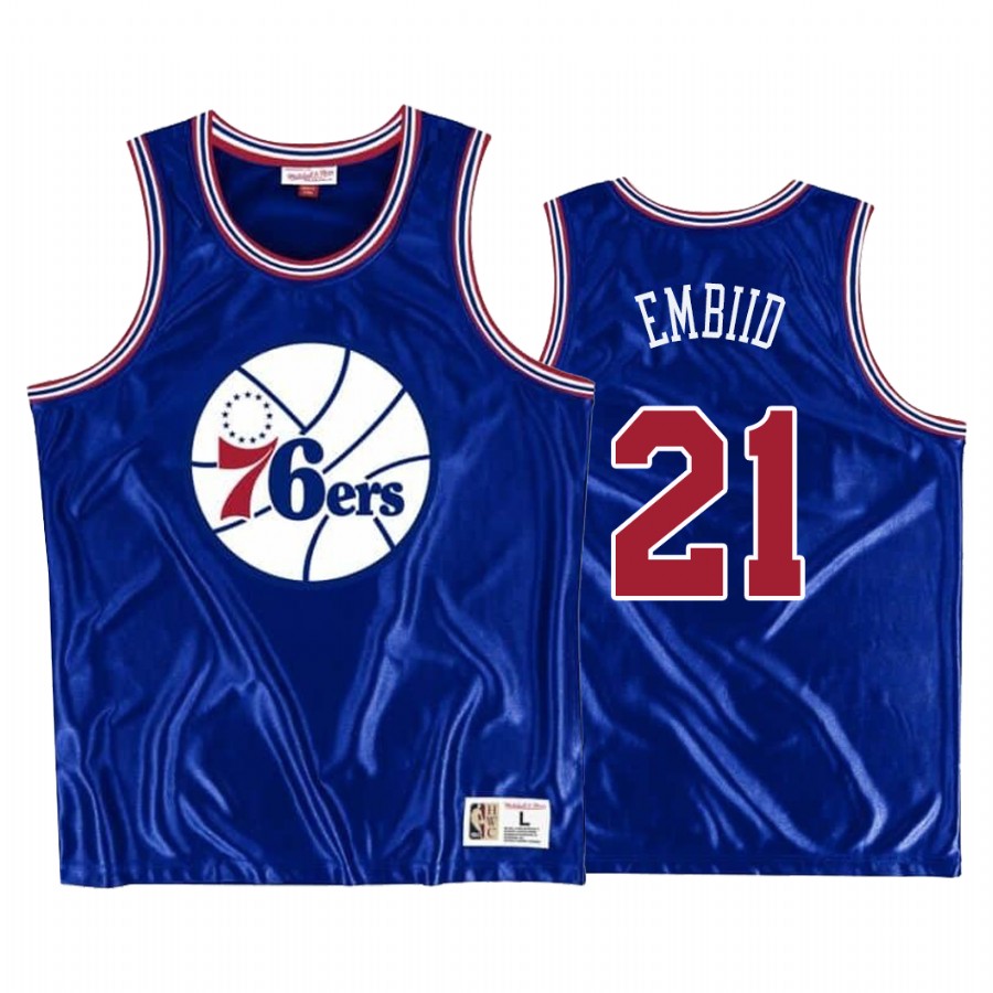 Joel Embiid Philadelphia 76ers Blue Dazzle Tank Jerseys