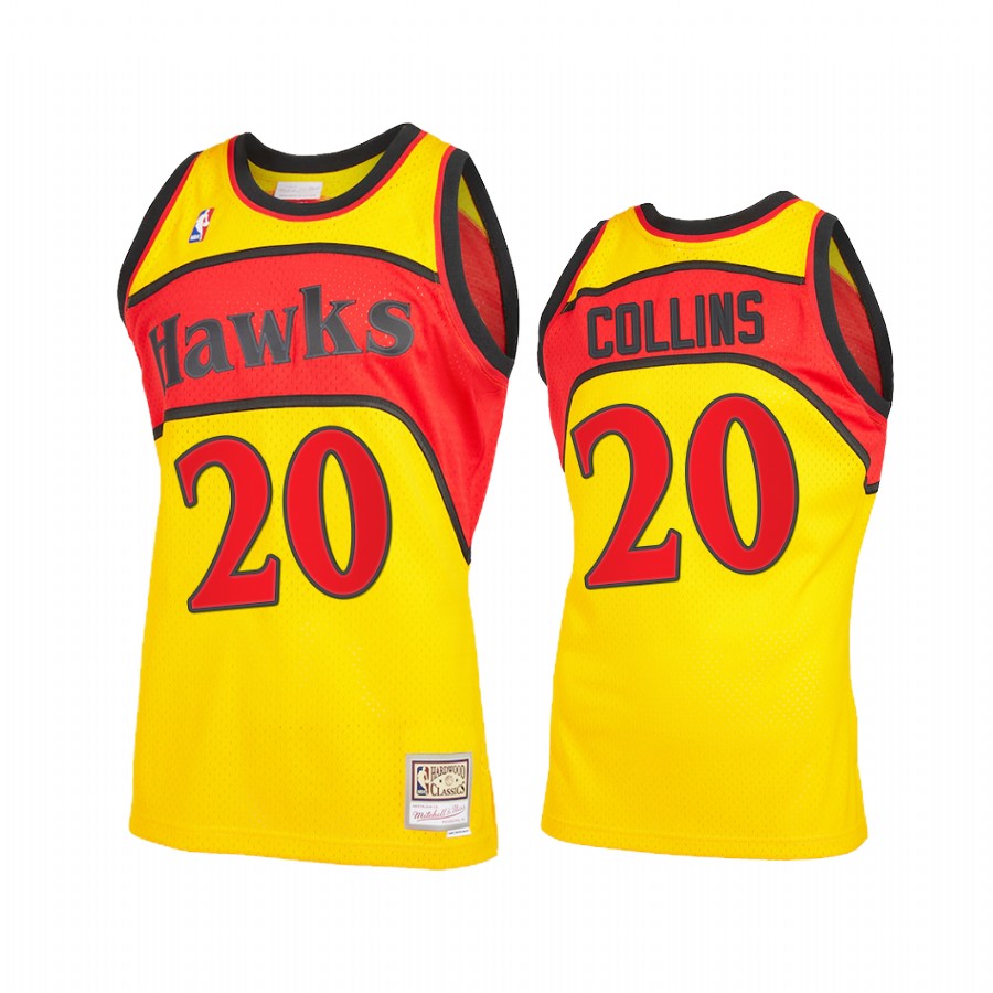 John Collins 20 Atlanta Hawks Reload 2.0 Yellow Jersey Throwback
