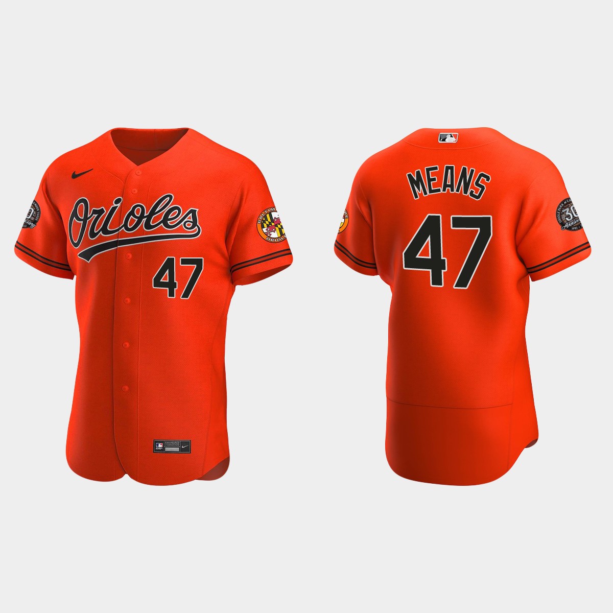 John Means Baltimore Orioles 30th Anniversary Jersey - Orange