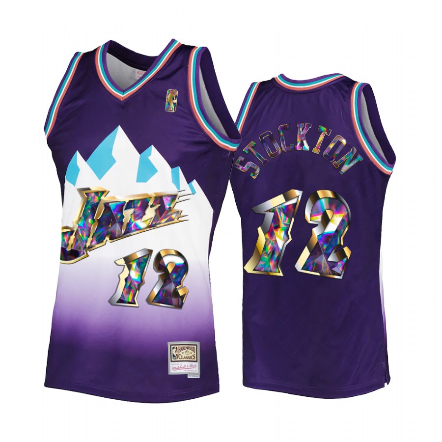 John Stockton #12 Utah Jazz 75th Anniversary Diamond Jersey Purple