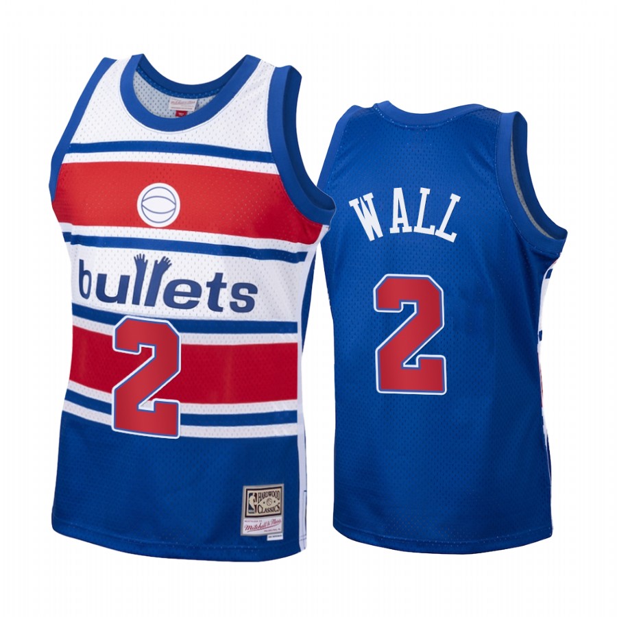 John Wall #2 Washington Wizards Blue Hardwood Classics Jersey