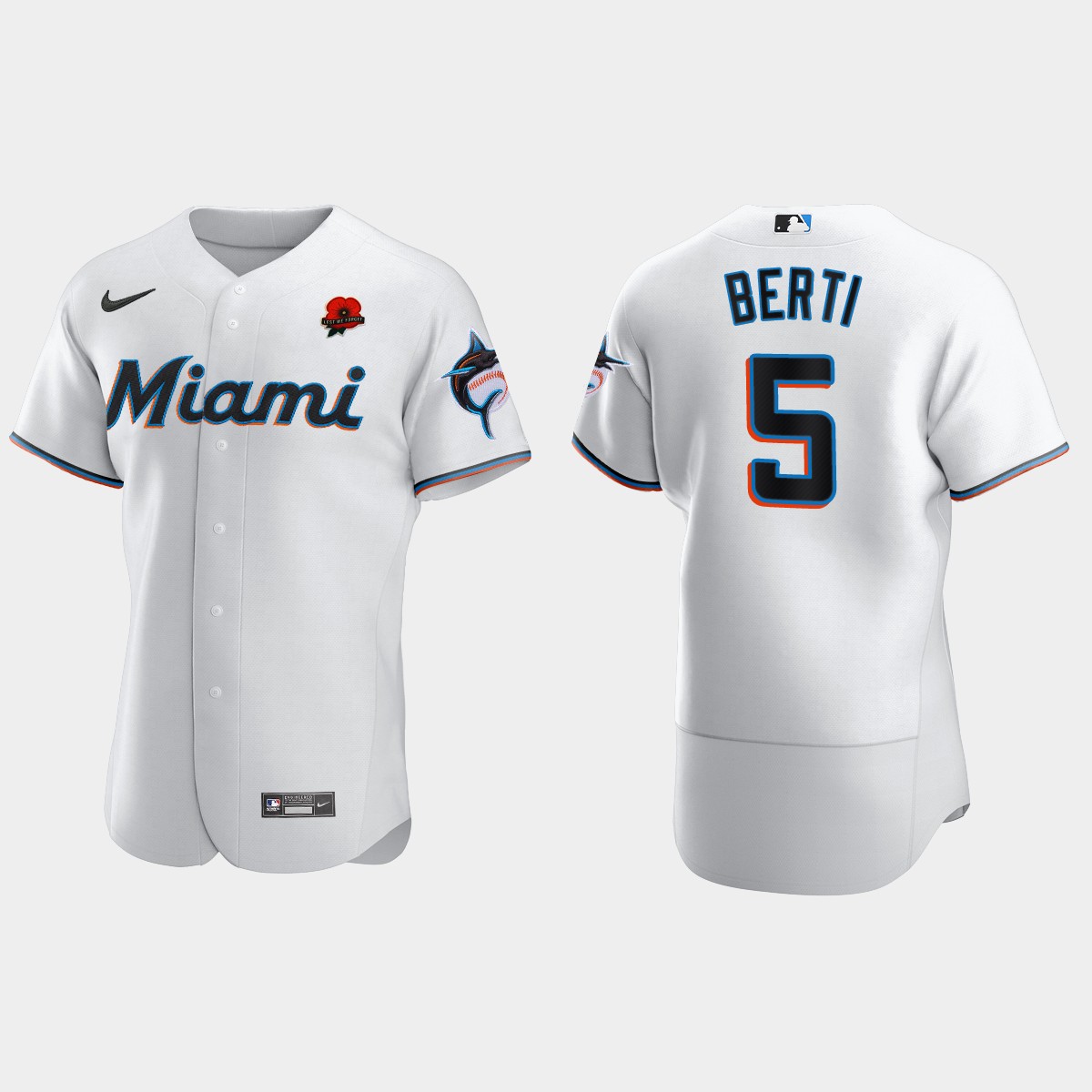 Jon Berti Miami Marlins Memorial Day Jersey - White