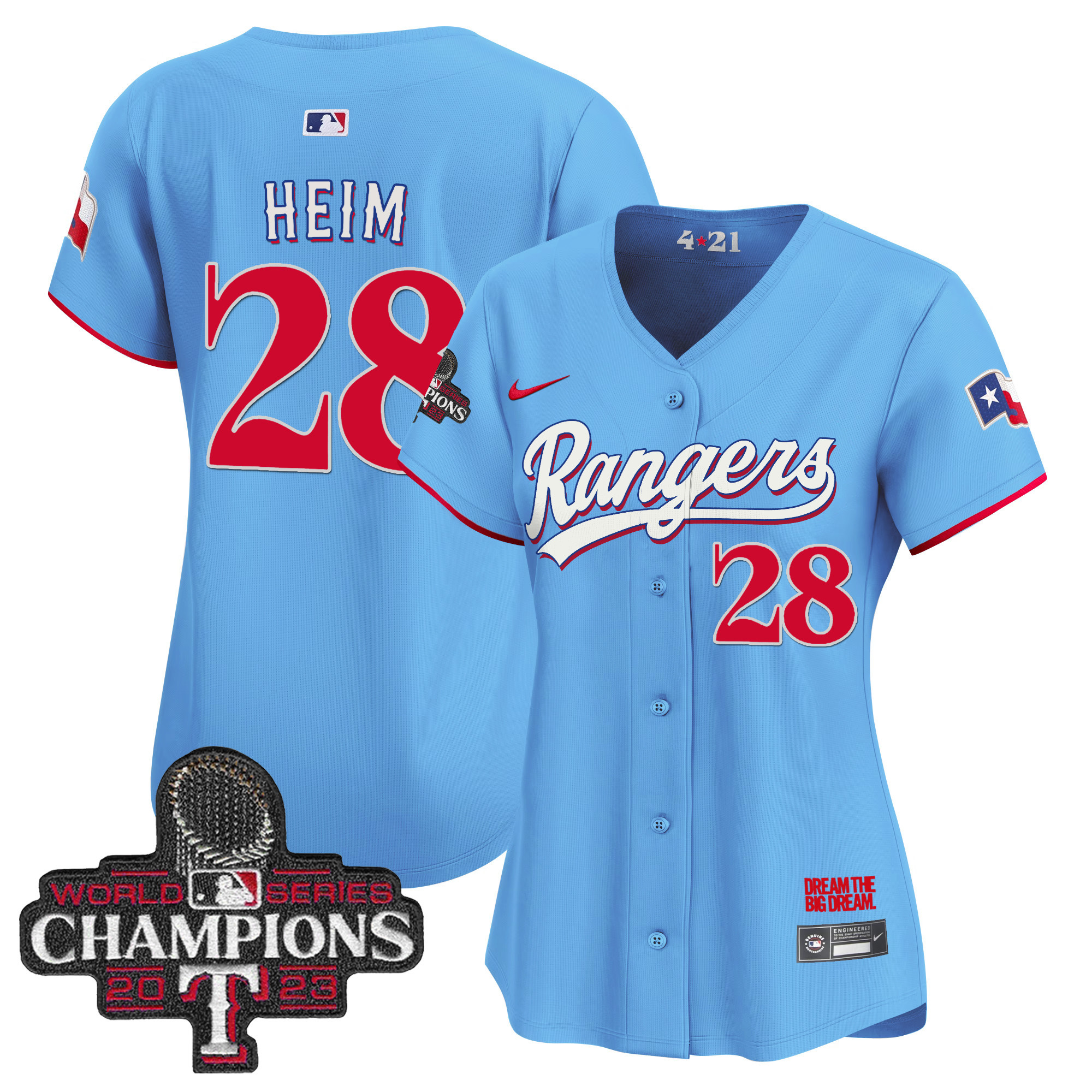 Jonah Heim Women's Texas Rangers World Series Champions City Connect Vapor Premier Limited Blue Jersey