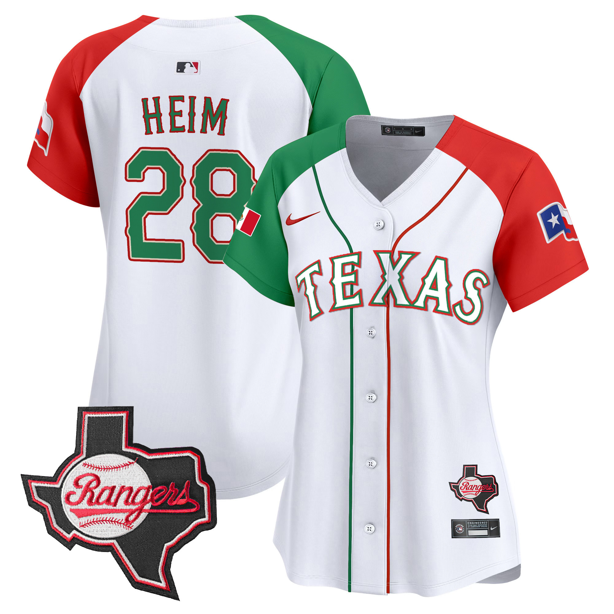 Jonah Heim Women's Texas Rangers Mexico Texas Patch Vapor Premier Limited Alternate Jersey