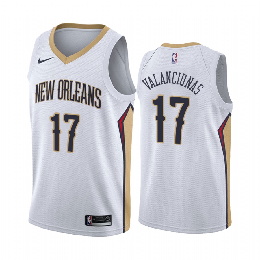 Jonas Valanciunas New Orleans Pelicans Association White #17 Jersey