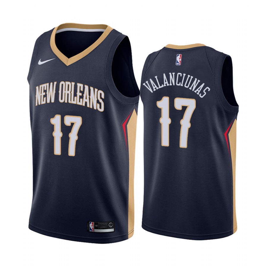 Jonas Valanciunas New Orleans Pelicans Icon Edition Navy #17 Jersey