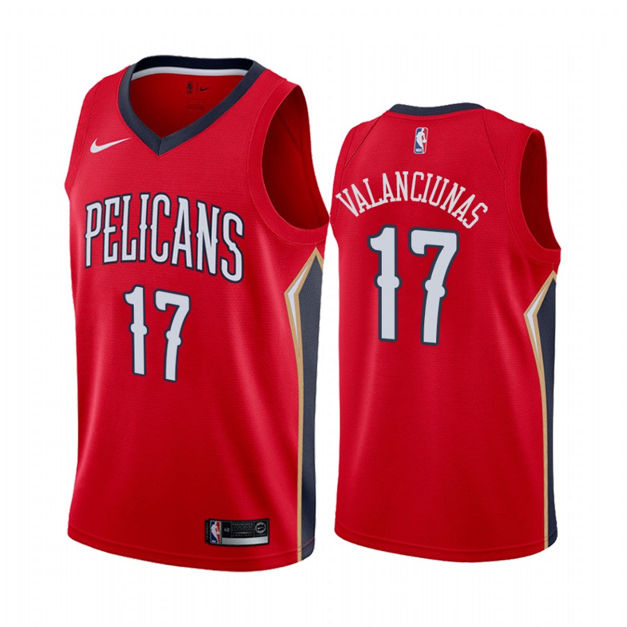 Jonas Valanciunas New Orleans Pelicans Statement Edition Red #17 Jersey
