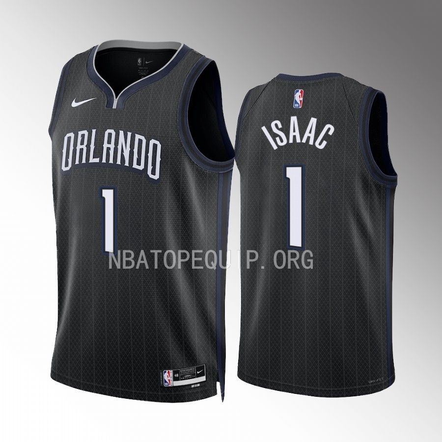 Jonathan Isaac Orlando Magic Black #1 City Edition Jersey Swingman
