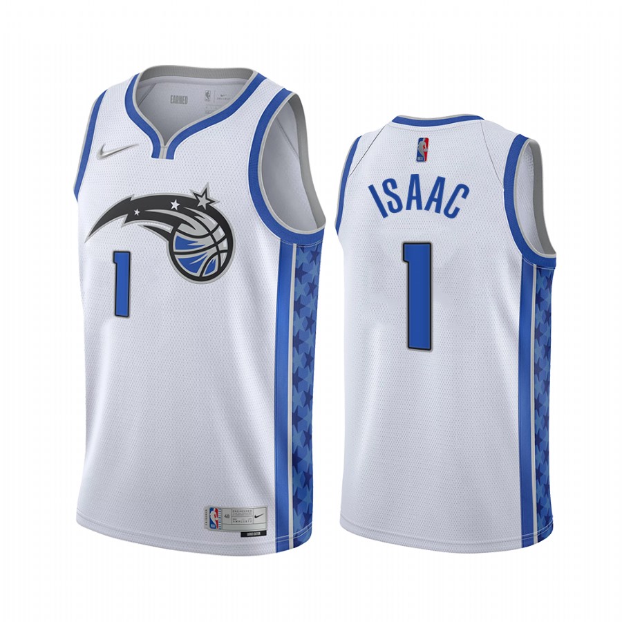 Jonathan Isaac Orlando Magic  Earned Edition White #1 Jersey Swingman