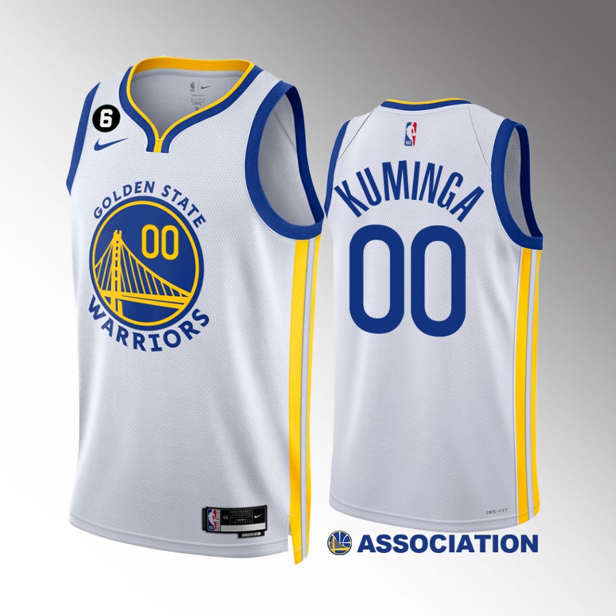 Jonathan Kuminga Golden State Warriors White #00 Association Edition Jersey NO.6 Patch