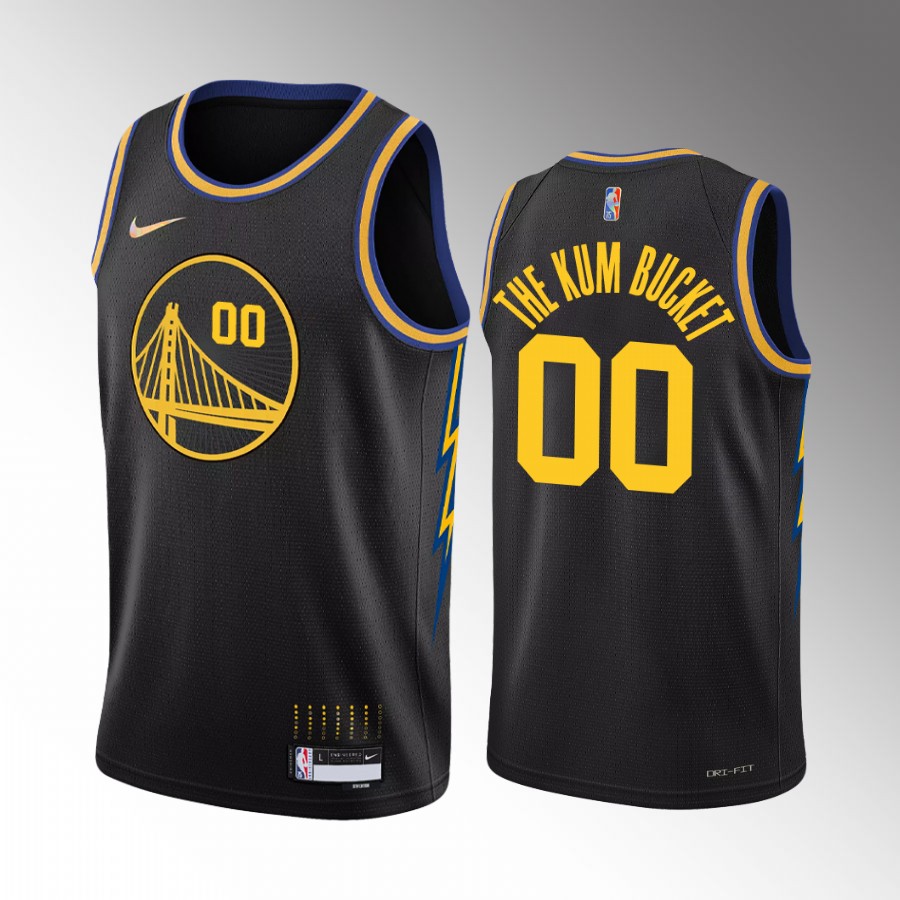 Jonathan Kuminga The Kum Bucket Golden State Warriors #00 Black Jersey City
