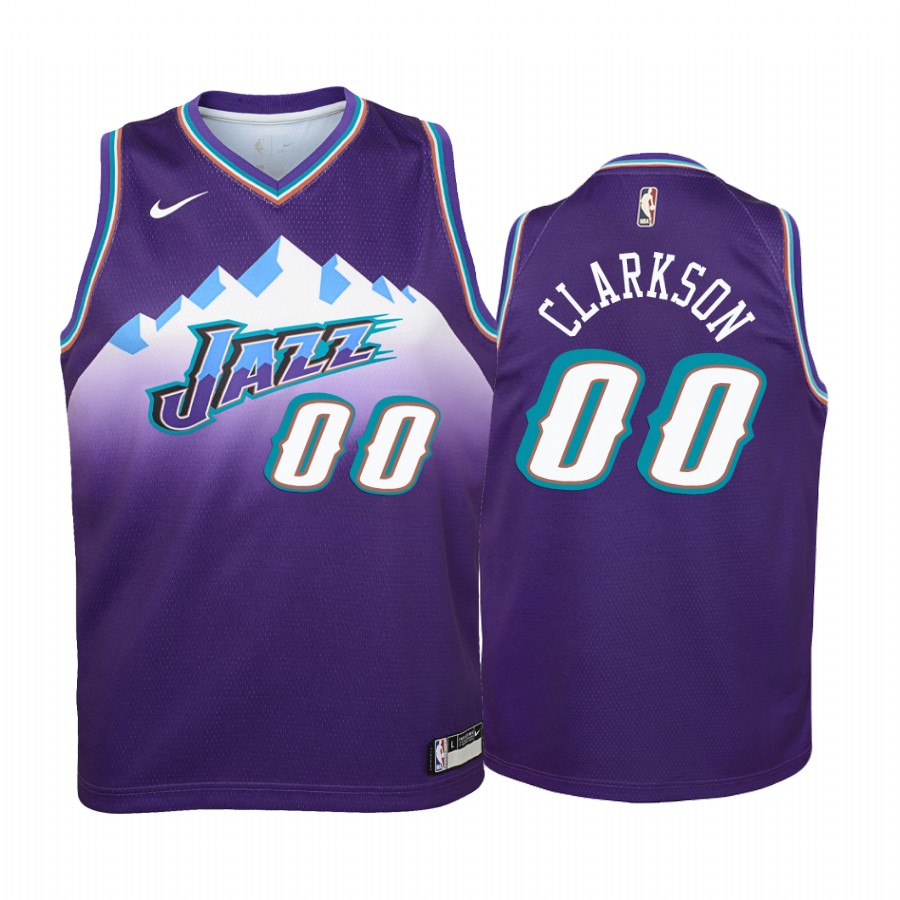 Jordan Clarkson Utah Jazz Purple Hardwood Classics  Jersey - Youth