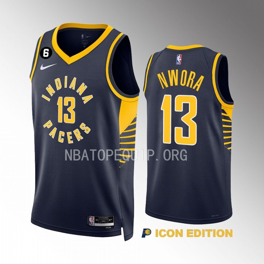 Jordan Nwora Indiana Pacers Icon Edition Navy #13 Jersey Swingman