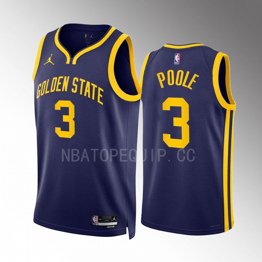 Jordan Poole Golden State Warriors Navy #3 Statement Edition Jersey Swingman