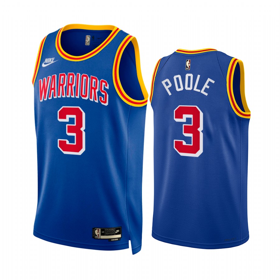 Jordan Poole Golden State Warriors  Classic Edition Royal #3 Jersey Year Zero