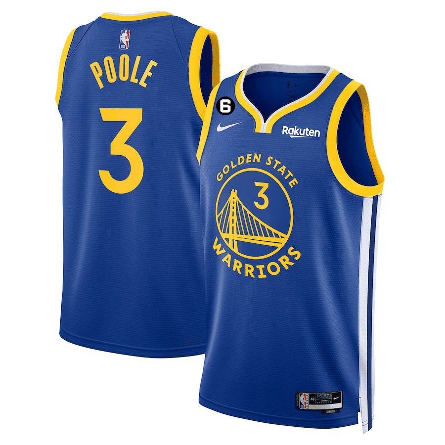 Jordan Poole Golden State Warriors Players - Icon Royal Edition Jersey - All Stitched