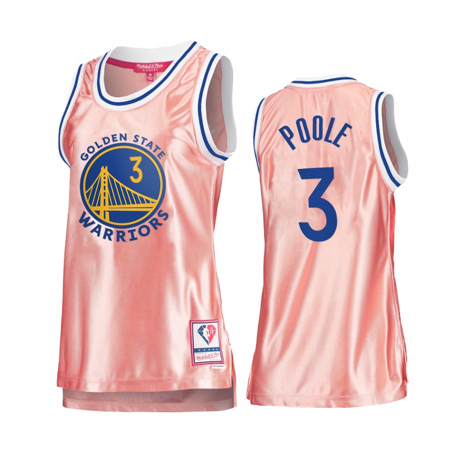 Jordan Poole Golden State Warriors Rose Gold Jersey #3 Pink 75th Anniversary Women's Tank