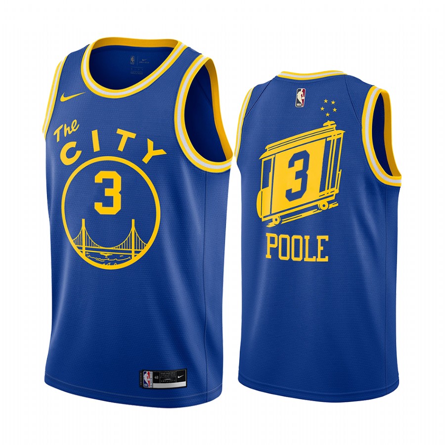 Jordan Poole Golden State Warriors Royal Classic Edition Throwback  Jersey