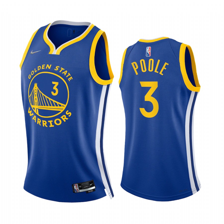 Jordan Poole Golden State Warriors Royal Icon Edition Women Jersey 75th Diamond Badge