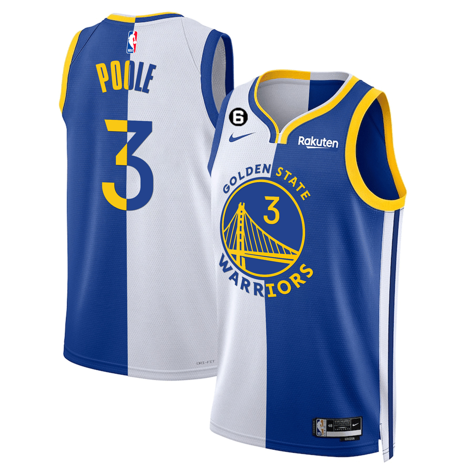 Jordan Poole Men's Golden State Warriors Collection Split Jersey - All Stitched