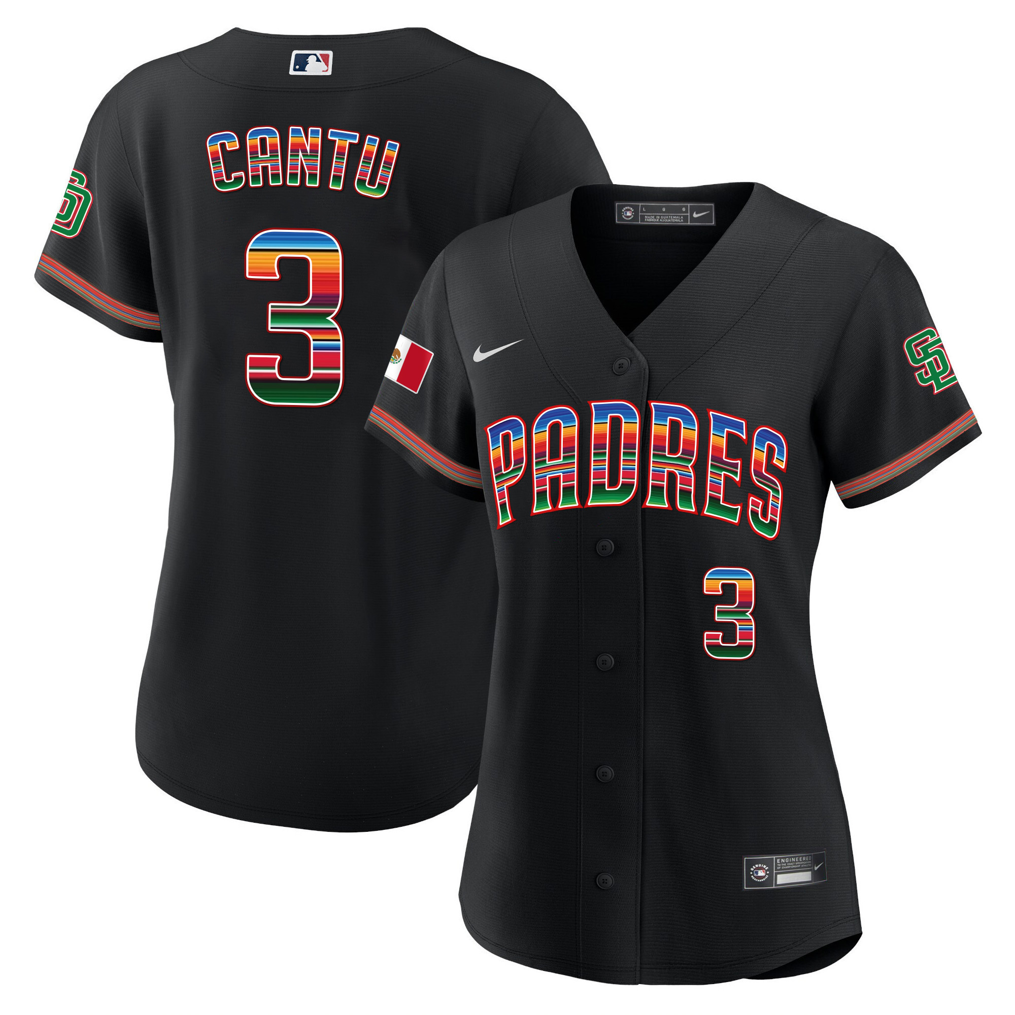 Jorge Cantu Women's San Diego Padres Mexico Cool Base Limited Black Jersey
