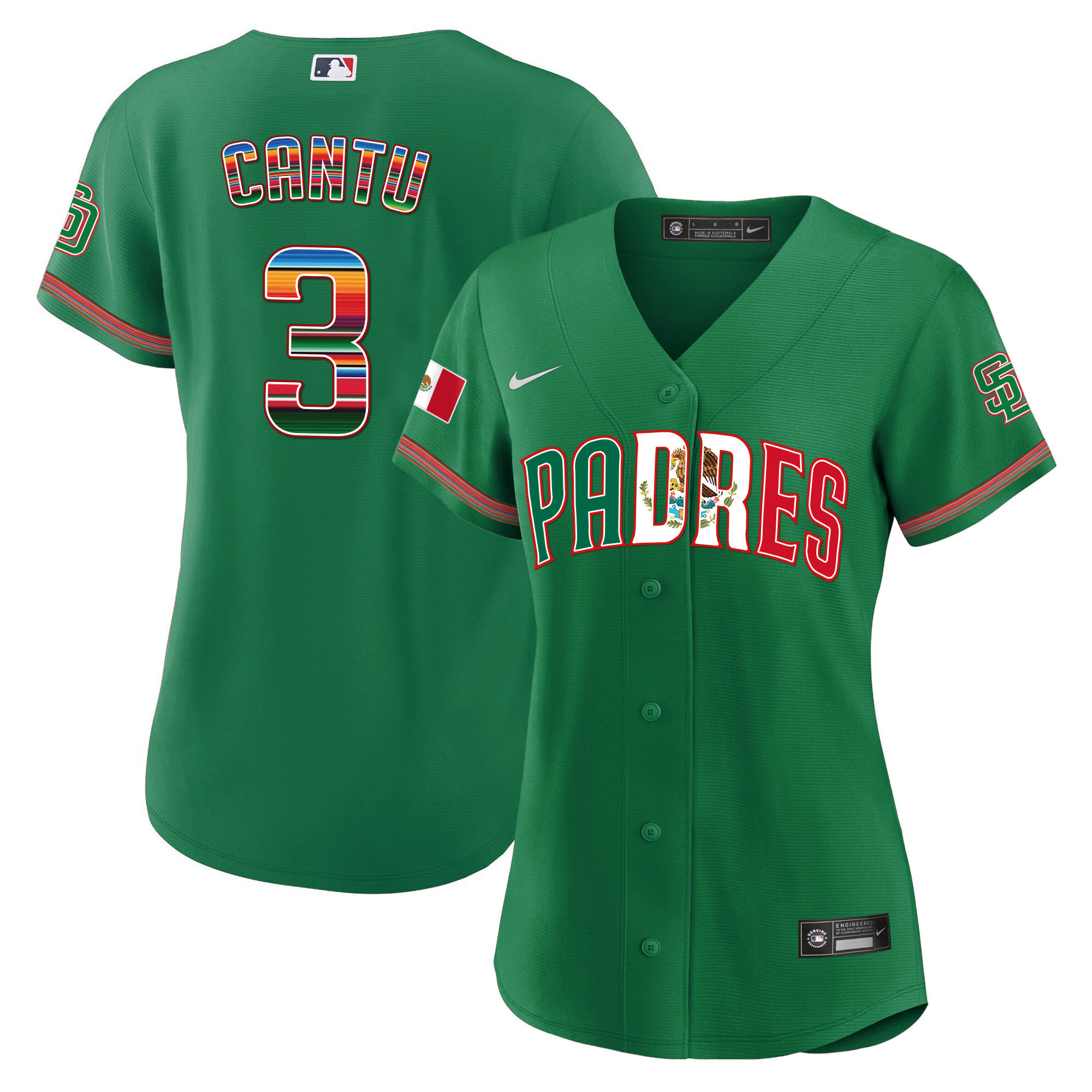 Jorge Cantu Women's San Diego Padres Mexico Cool Base Limited V2 Green Jersey