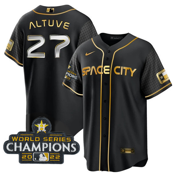 José Altuve Men's Houston Astros World Series Champions Player Cool Space City Jersey