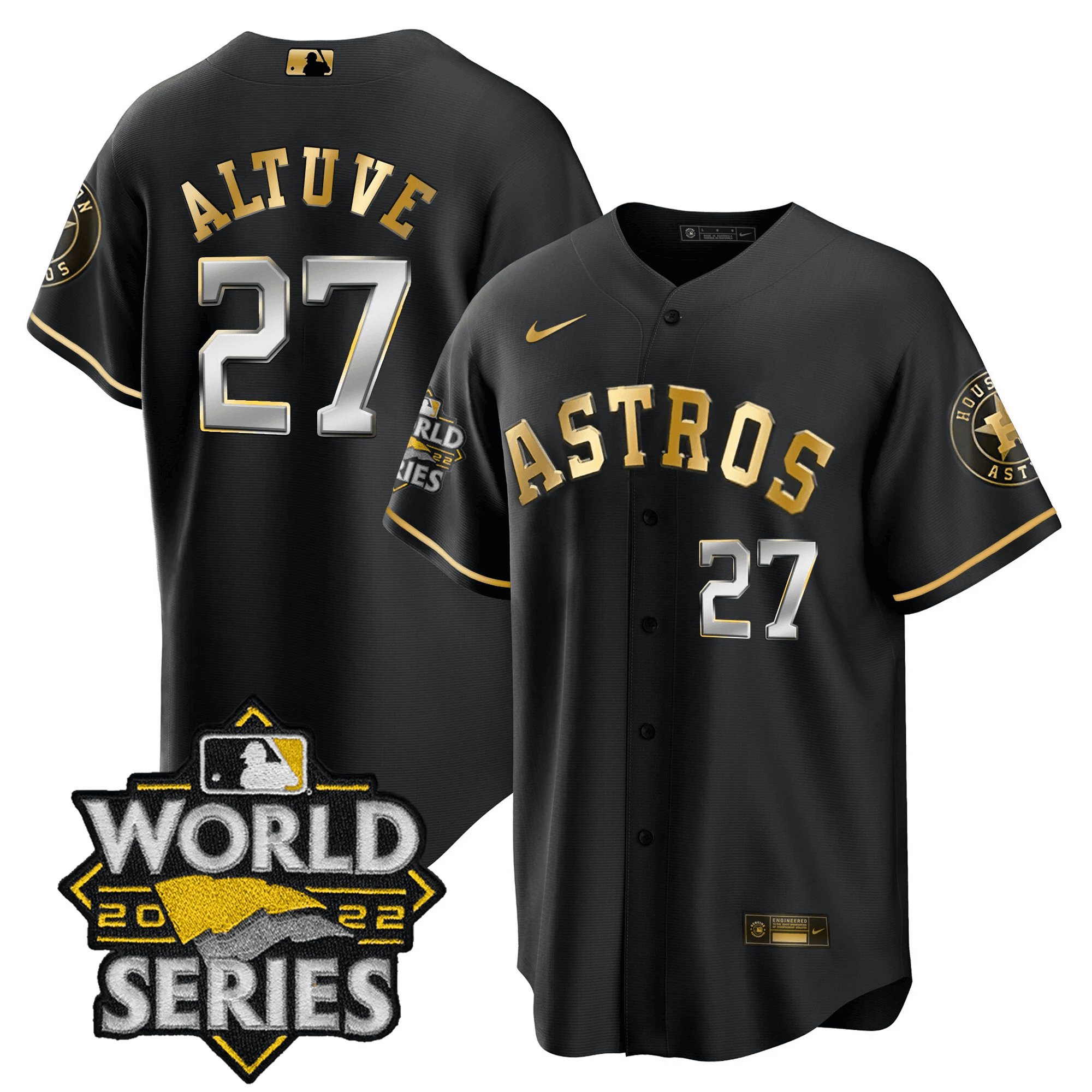 José Altuve Men's Houston Astros World Series Player Cool Black Jersey