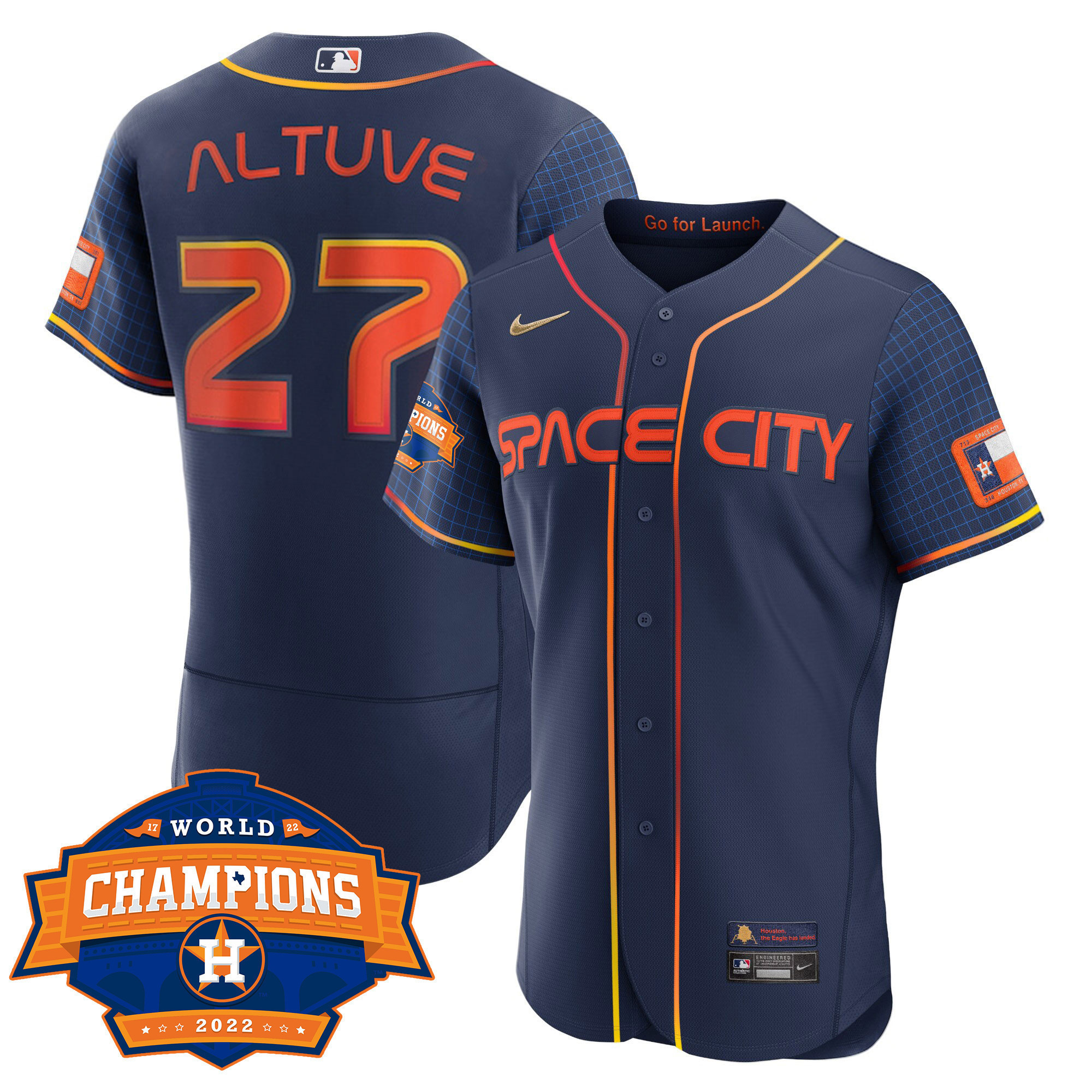 José Altuve Women's Houston Astros World Series Champions Patch Limited Flex Space City Jersey