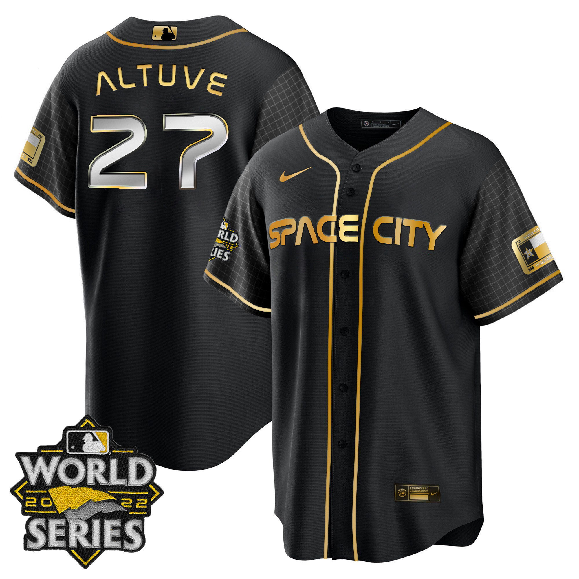 José Altuve Women's Houston Astros Space City Gold World Series Cool Base Jersey