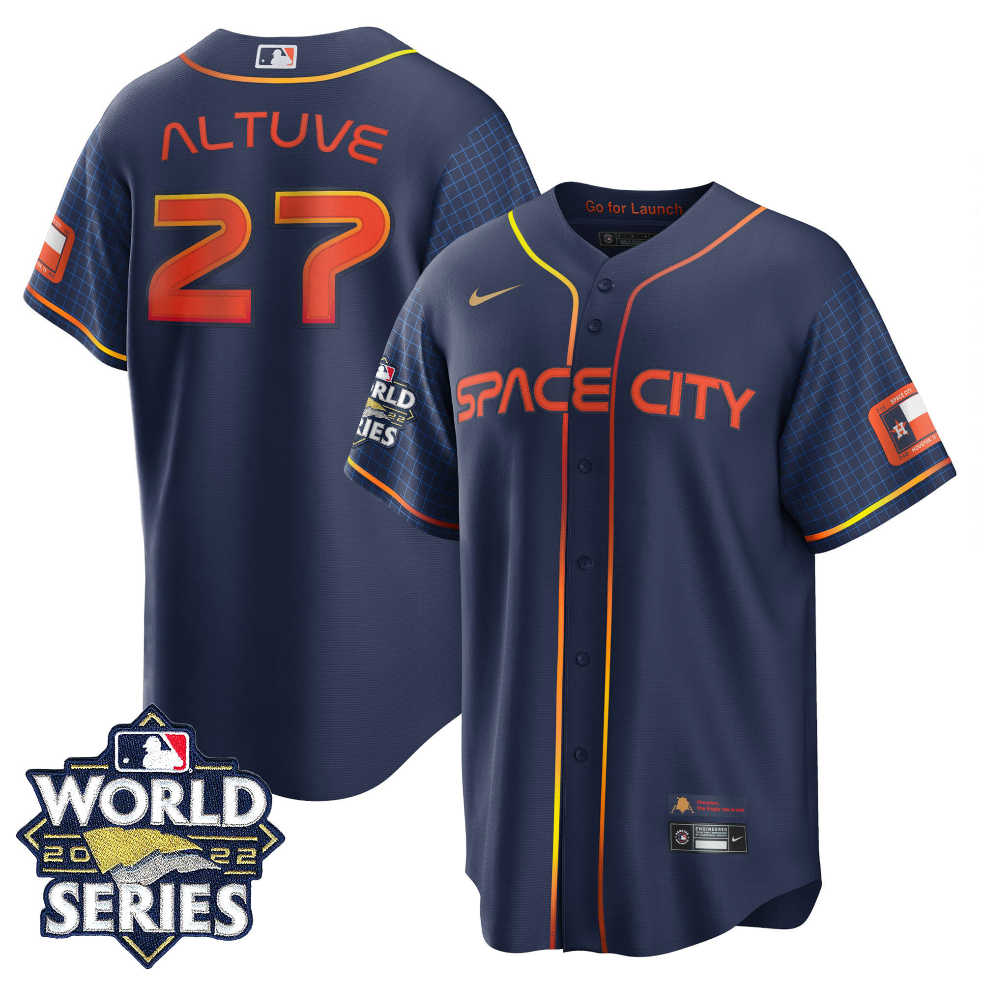 José Altuve Youth's Houston Astros World Series Player Cool Space City Jersey