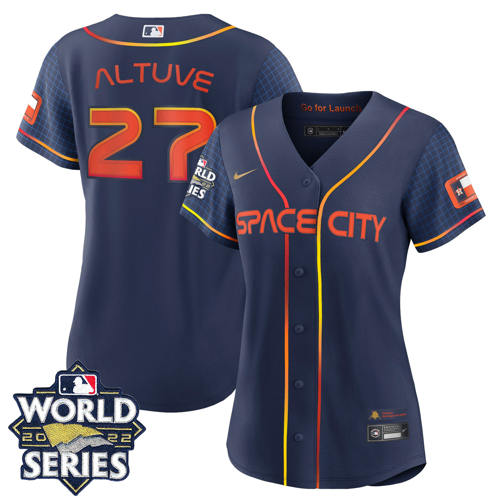 Jose Altuve Women's Houston Astros Space City World Series Jersey
